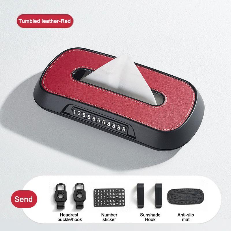 

Кожаный автомобильный держатель для салфеток, этикетка с номером телефона, подлокотник центральной консоли, коробка для салфеток, держатель для салфеток на солнцезащитный козырек, чехол для салфеток на заднее сиденье, фиксирующий ремешок красный