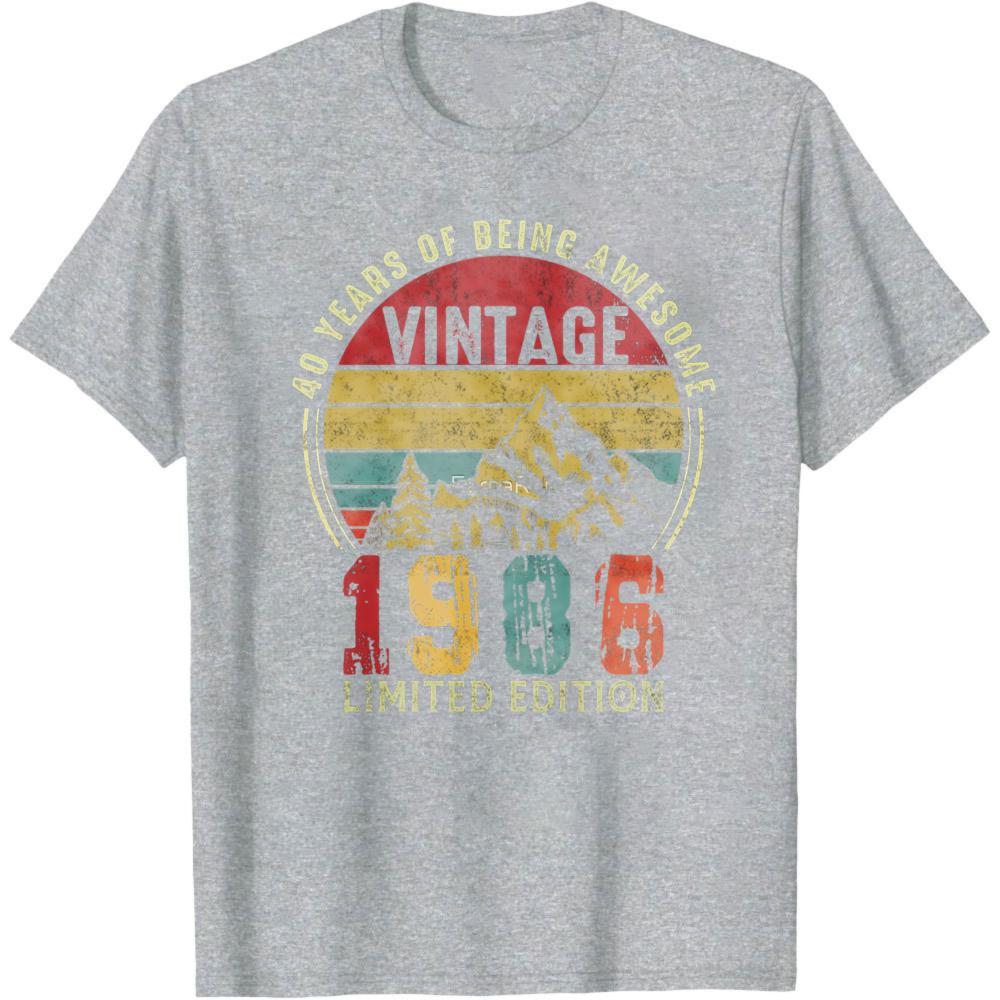 Vintage 1986 40 Years Of Being Awesome Limited Edition Summer Men TShirt Retro Style Birthday Gift For Men 1986 Born Party Wear