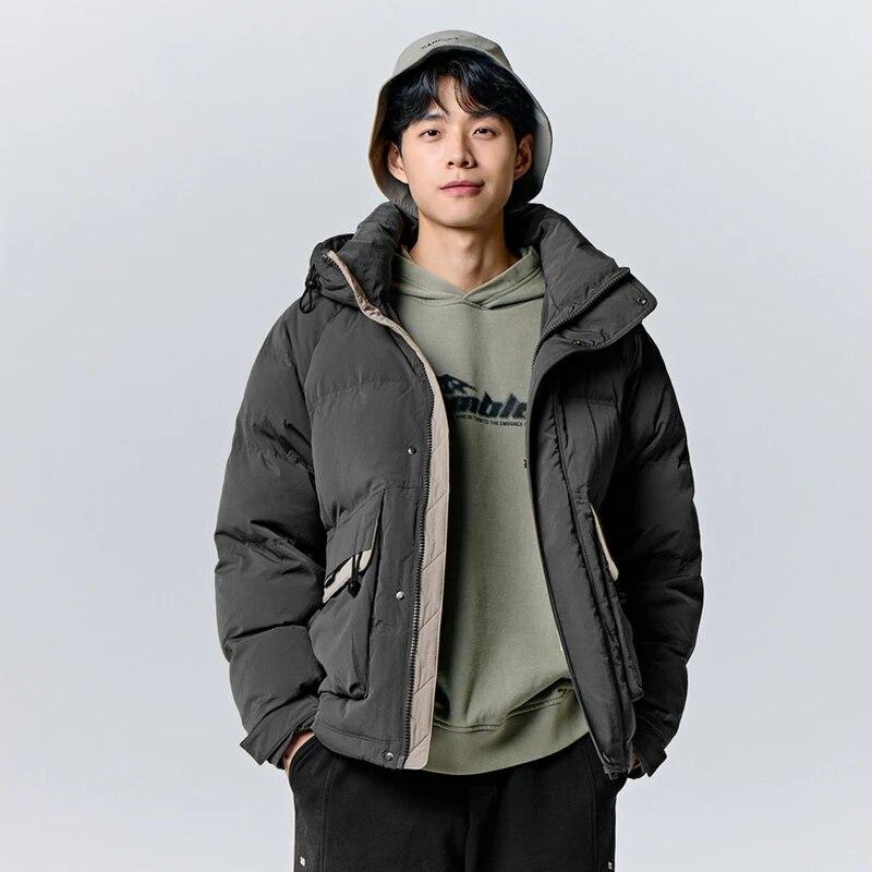 

Мужская пуховая куртка Semir, новая зимняя контрастная цветная симметричная рабочая одежда с большими карманами, стильная модная свободная куртка с капюшоном