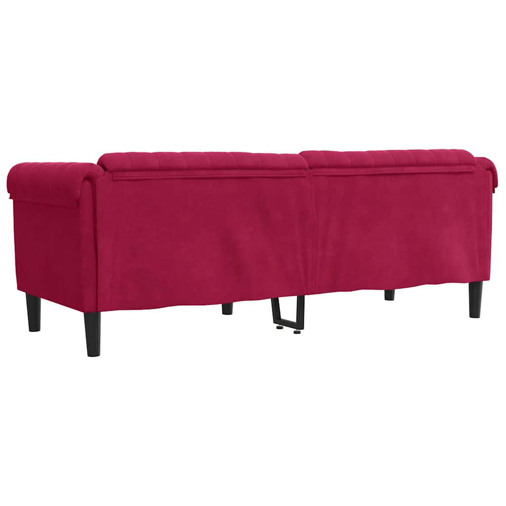 3 Seater Sofa in Burgundy Velvet