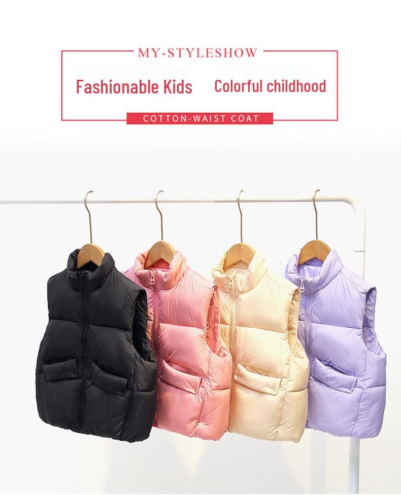 Kids' Winter Autumn Unisex Warm Down Cotton Vest - Korean Style, Thickened, Stylish