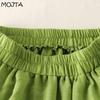 MOJTA Jupe mi-longue printemps été femme taille élastique jupe taille haute jupe trapèze