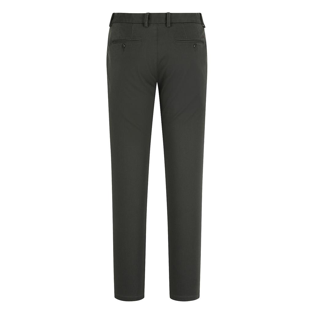 FERRAROMILANO Cotton Blend Stretch Slim Fit Cotton Chino D/Khaki (Amsfbpc30127)
