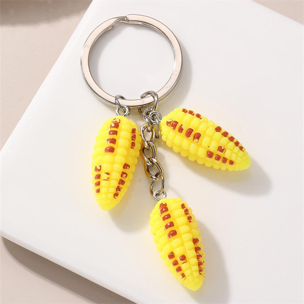 Creative Corn Vegetable Keychain Cute Bag Pendant for Kids Students and Couples Couple Family Keychain Pendant