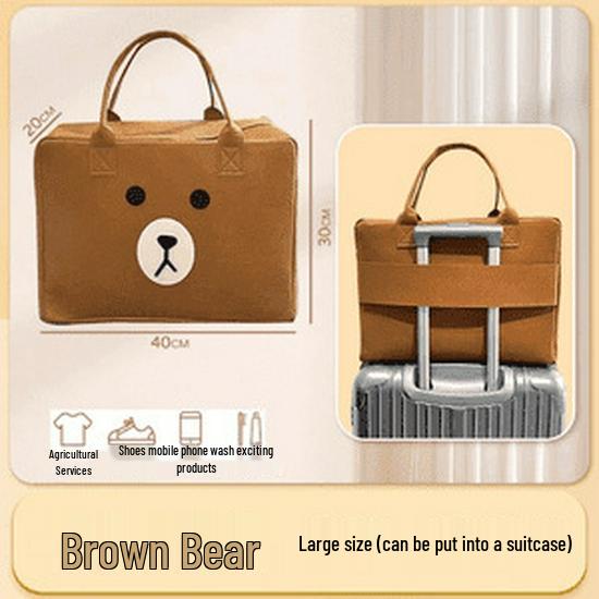 

New Arrivals: Large Capacity Little Yellow Duck Felt Travel Tote with Zipper