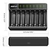 8 Slot Battery Charger AA AAA Battery Charger for NiMh NiCd Rechargeable Batteries with LCD Display Type-C Input