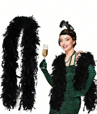 DIY Natural 90G Turkey Feathers Boas For Crafts Shawl Clothing Sewing Wedding Decoration Carnival Wedding Accessories Exquisite 2M