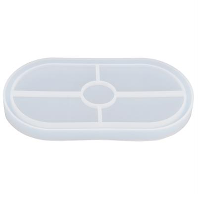DIY Silicone Mold Oval Crystal Epoxy Resin Tea Coaster Mold for Home Kitchen Bakery