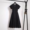 Casual pendant dress summer large size fat mm temperament V-neck waist thin cover t-shirt skirt temperament long dress
