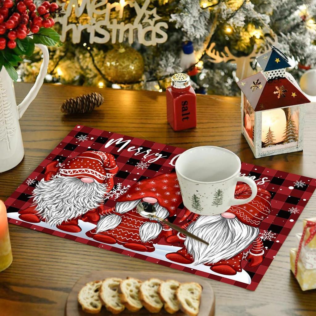 Christmas Placemats Cartoon Party Insulation Dining Table Christmas Atmosphere Placemats