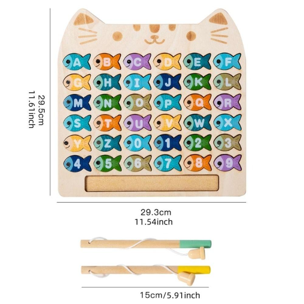 Montessori Alphabet Fishing Toy Set Magnetic Number Fishing Game Toys  Birthday Gift