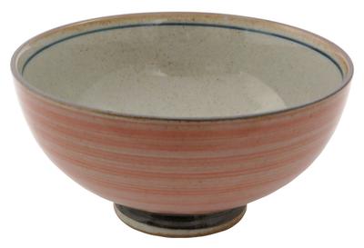 Hasami Tenryu Rice Bowl Ware, Pottery, Thousand-Step Gosu-wrapped (red)