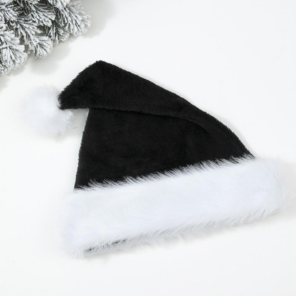 Gifts Long Christmas Santa Hat Faux Fur Trim Thickened Soft Fabric Christmas Hat Pom Pom Festive Santa Cap Christmas Parties