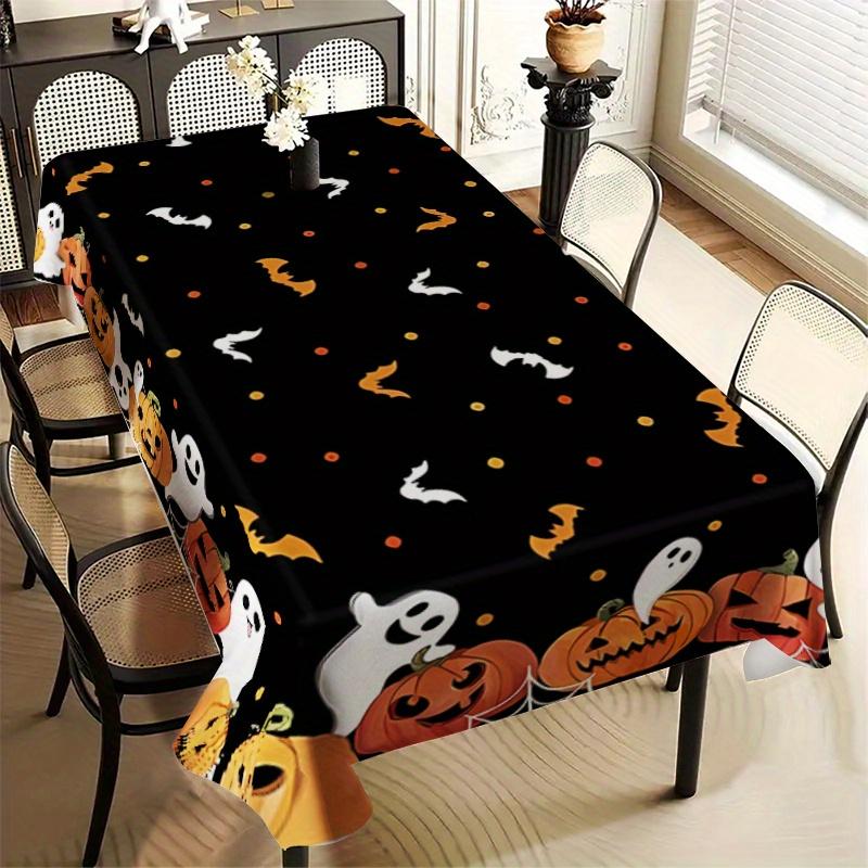 Halloween Pumpkin Rectangle Tablecloth for Table Decor Home Dinner Reusable Table Cloth for Party Picnic Halloween Decorations