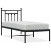 Vidaxl Metal Bed Frame with Headboard, Black, 75X190 Cm