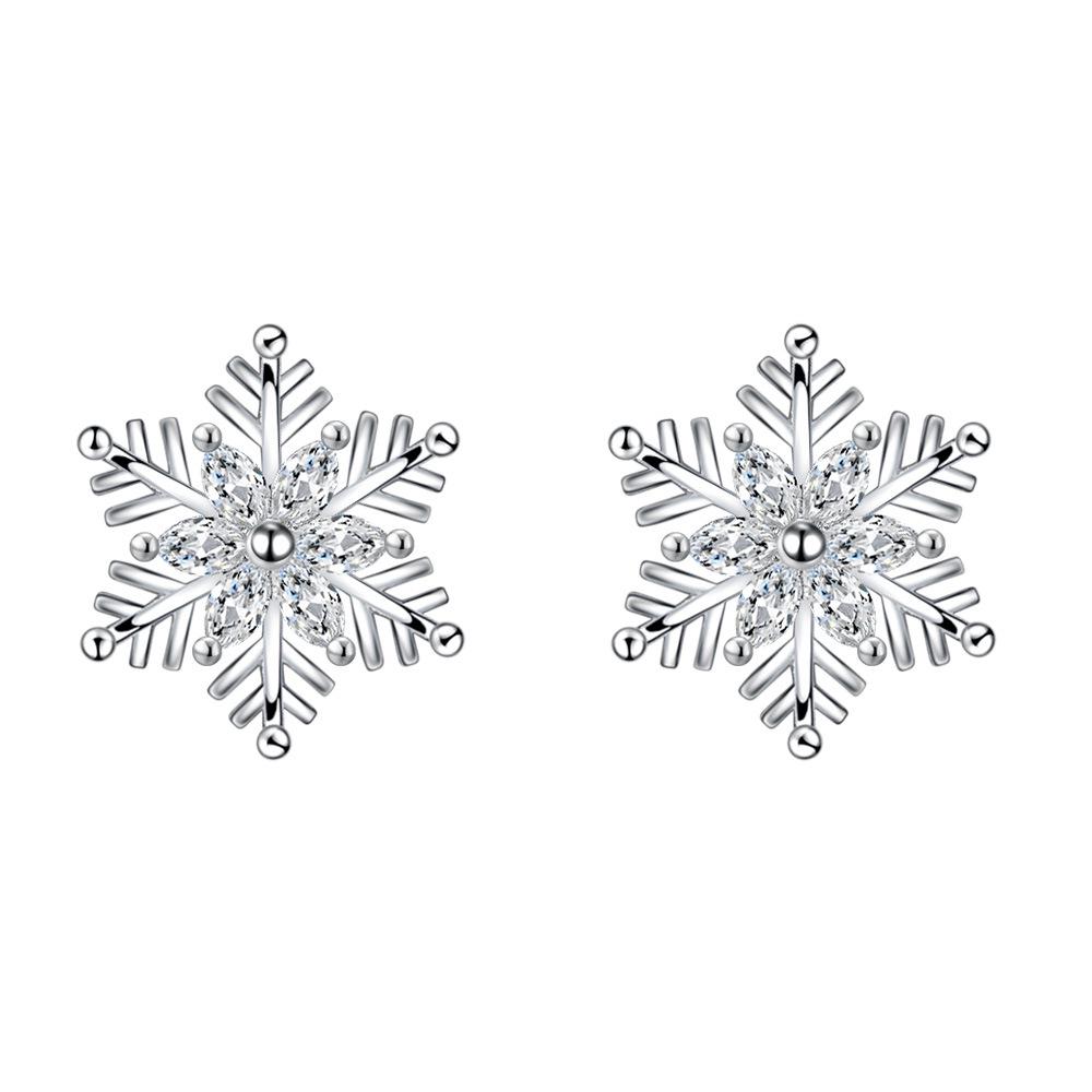 Zestaw biżuterii damskiej płatek śniegu TikTok Kuaishou: Słodki naszyjnik i kolczyki