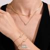Oumaka Butterfly Zircon Clavicle Necklace & Bracelet Set - 5A Quality, Stainless Steel, Individual Design
