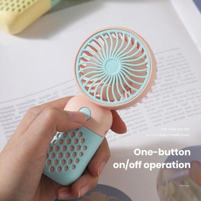 Ventilatore elettrico portatile a basso rumore, interruttore a un pulsante, ventilatore ricaricabile tramite USB, adatto ai viaggi, condizionatore d'aria personale portatile
