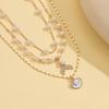 European and American Multi-Layer Imitation Pearl Necklace with Shell Fishtail Zinc Alloy Pendant