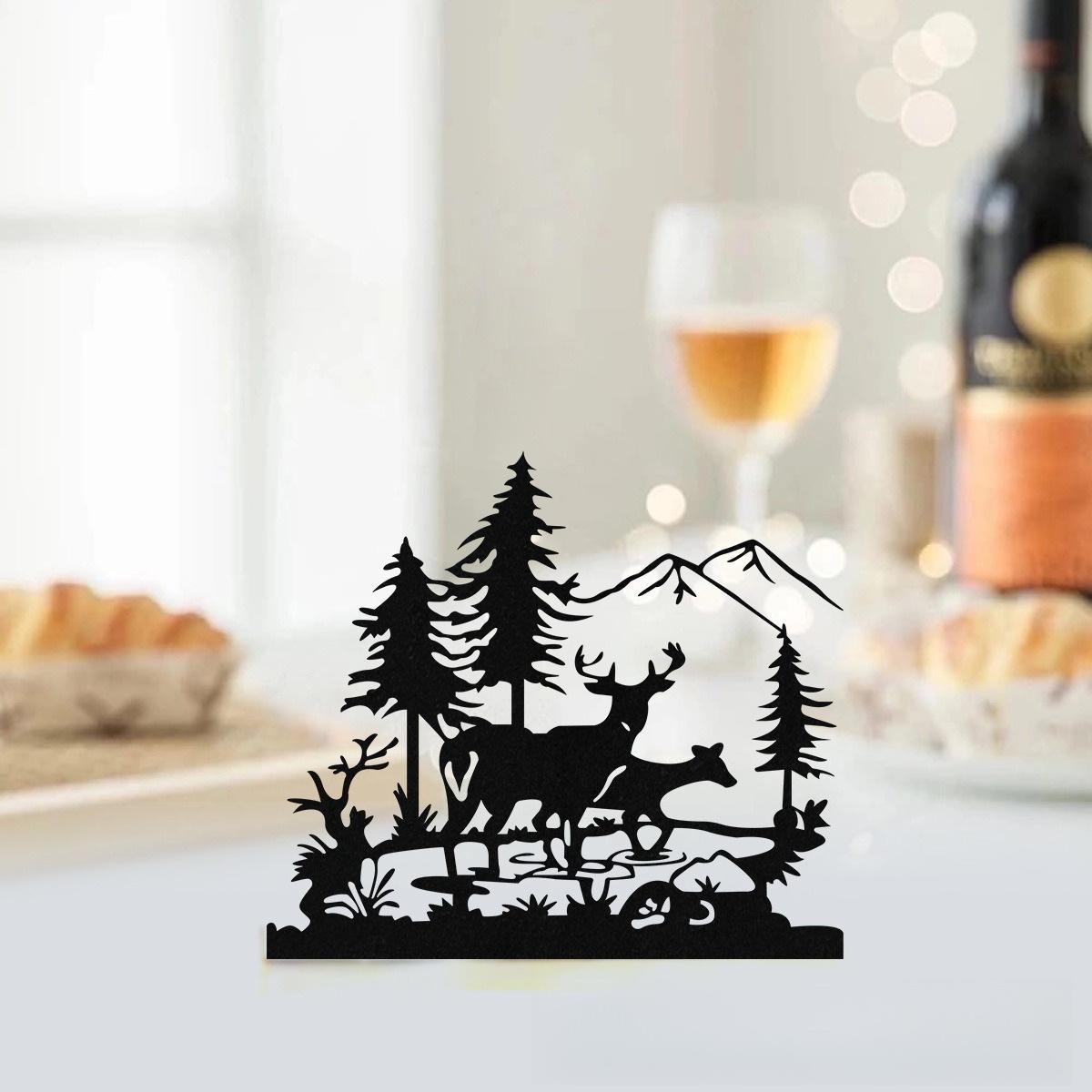 

1 шт. Черный железный лесной лось подсвечник настольные украшения для свадебного декора гостиная ресторан фестивальная атмосфера украшение A