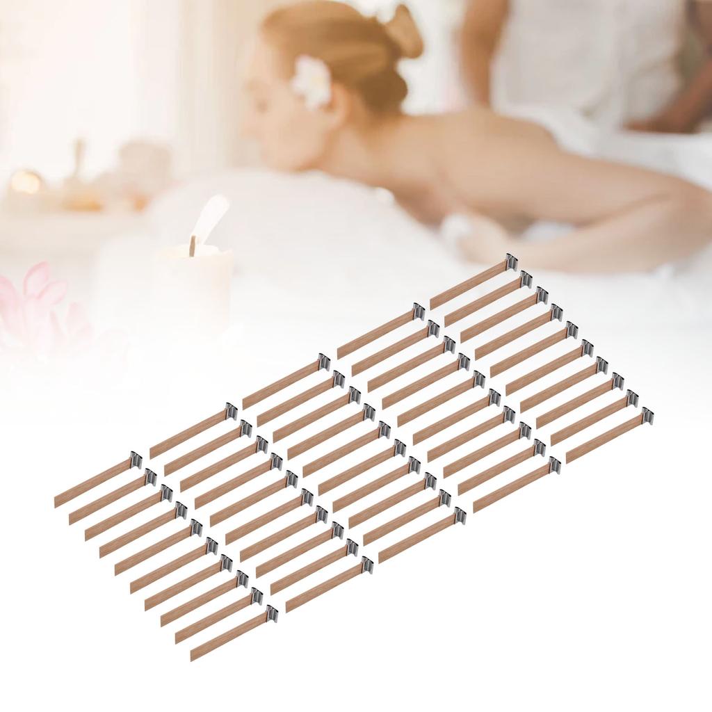50pcs Wooden Candle Wicks 3.9 X 0.5 Inch Professional Home DIY Candle Wicks for Candle Making