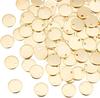 Ion Plating(IP) 304 Stainless Steel Charms Flat Round Stamping Blank Tag Real 18K Gold Plated 10x1mm Hole: 1.5mm 100pcs/box