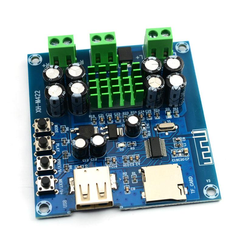 XH-M422 TPA3116D2 Bluetooth 4.0 Amplifier Board 50W×2 DC 12-24V Dual Channel Audio Module with USB TF Card Player