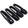8Pcs Set Plastic 4 Door Handle Covers Fit for Dodge Ram 1500 2500 3500 4500 5500 2002 2003 2004 2005 2006 2007 2008-Gloss-Black