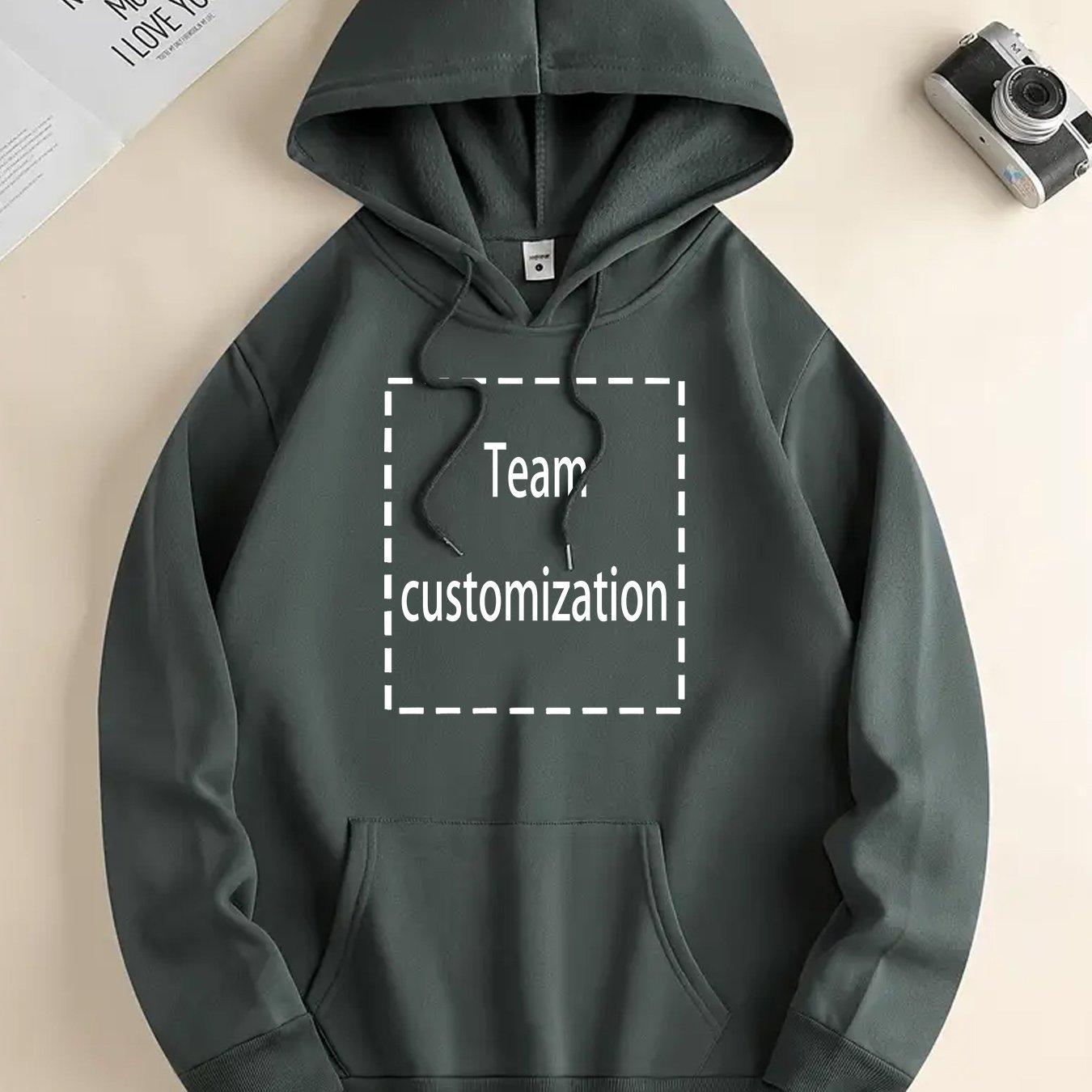 Men S And Women S Personalized Logo/Text/Logo And Photo Printed Sweatshirts - Heavy Duty Thermal Couple S серый