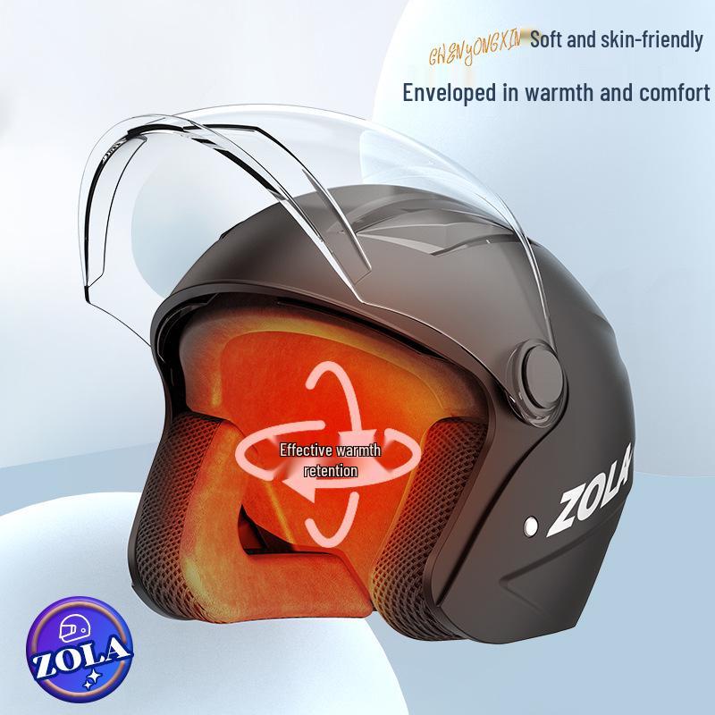 Men's Winter Electric Bicycle Helmet with Anti-Fog and Double Visor, 3C Certified, Korean Style for Motorcycles and Scooters.