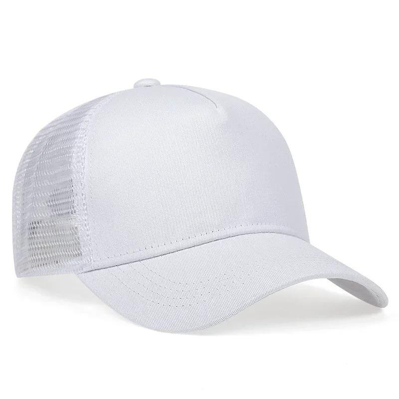 New 5 Pane Mesh Baseball Cap Adult Hip Hop Curved Snapback Hats Summer Sunshade Sun Hat Simple Trucker Advertising Cap