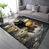 Multiple Sizes Black Cat In Lotus Pond Print Carpet Rug for Living Room Bedroom Sofa Doormat Home Decor Non-slip Floor Mat