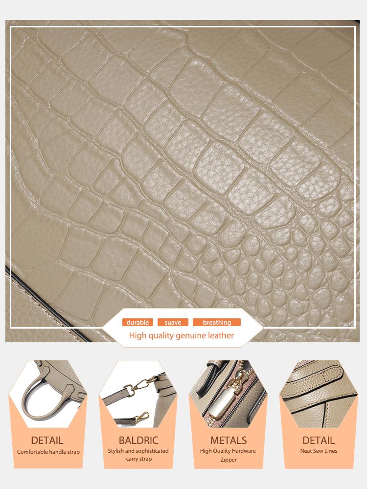 Zency Women's Large Capacity Luxury Leather Tote Shoulder Handbag Shopper Bag