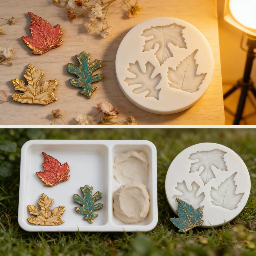 1pc-Maple Leaf Baking Silicone Mold Baking Maple Leaf Green Leaf Cake Decoration Chocolate Mold Clay Mold