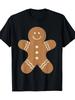 Gingerbread Man Cookie Biscuit Funny Food Christmas Gifts 220G 100% T-Shirt Same Style for Men And W
