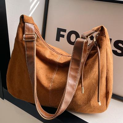 Large Capacity Textured Tote Bag Women'S Versatile Shoulder Bag Retro Old Commuter Messenger Bag