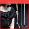 Korean Style Long Sweater Chain With Rhinestone Pendant For Casual Wear And Gifts