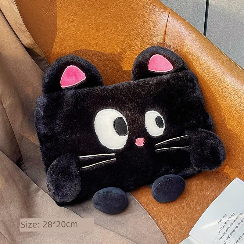 Cute Plush Rechargeable Hot Water Bottle Explosion-Proof Warm Water Bag 2025 New Model Black Warm Baby Girl Hand Warmer
