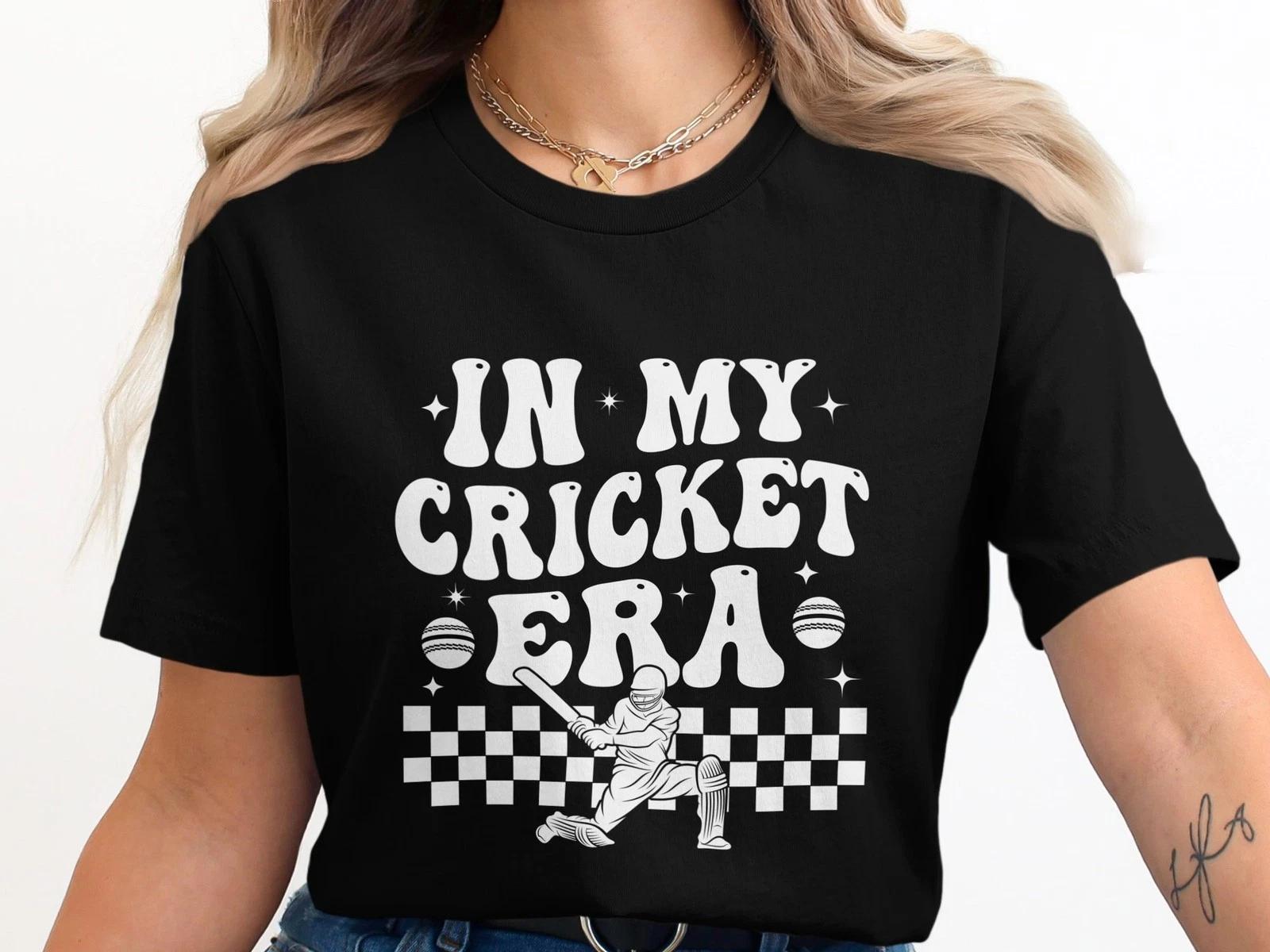 In My Cricket Era T-Shirt Funny Cricket Lover Gift Tee Player Sports Fan Shirt M
