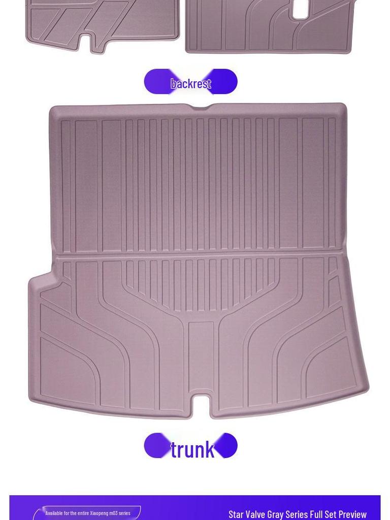 Xiaopeng M03 TPE Floor Mats: Eco-Friendly, Waterproof, Wear-Resistant, Fits 24-25 Models, Original Car Color.