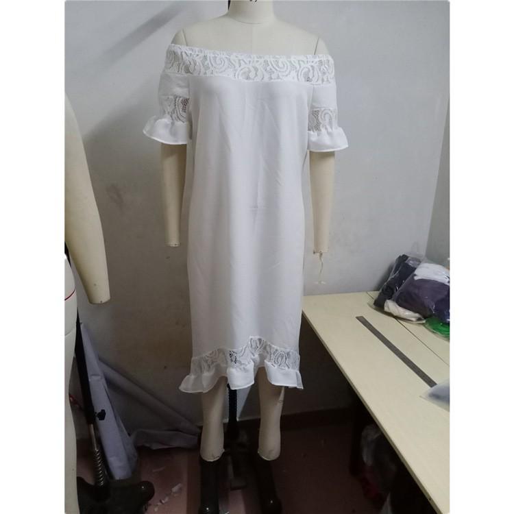 European & American Summer Tassel Hollow-Out Dress - Women's Loose Fit with Five-Point Sleeves