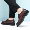 2025 Spring New Inner Heightening Leather Shoes Men's 8cm First Layer Cowhide British Business Wear Casual Heightening Shoes Breathable