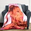 Pink Background Portrait Blanket Soft Throw Blanket For Home Bedroom Bed Sofa Travel Office Solid Christmas Blanket