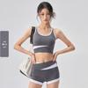 Women's Summer Yoga Suit Set - Cool Spicy Color Block Tank with Chest Pads for Fitness and Pilates