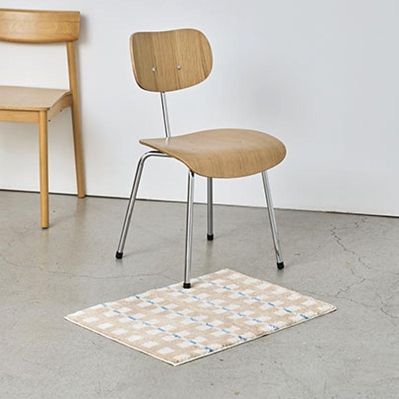 VIKAMA Summer InS-style Korean Striped Checkered Bedroom Carpet, Anti-slip and Absorbent Bathroom Floor Mat, Home Decoration