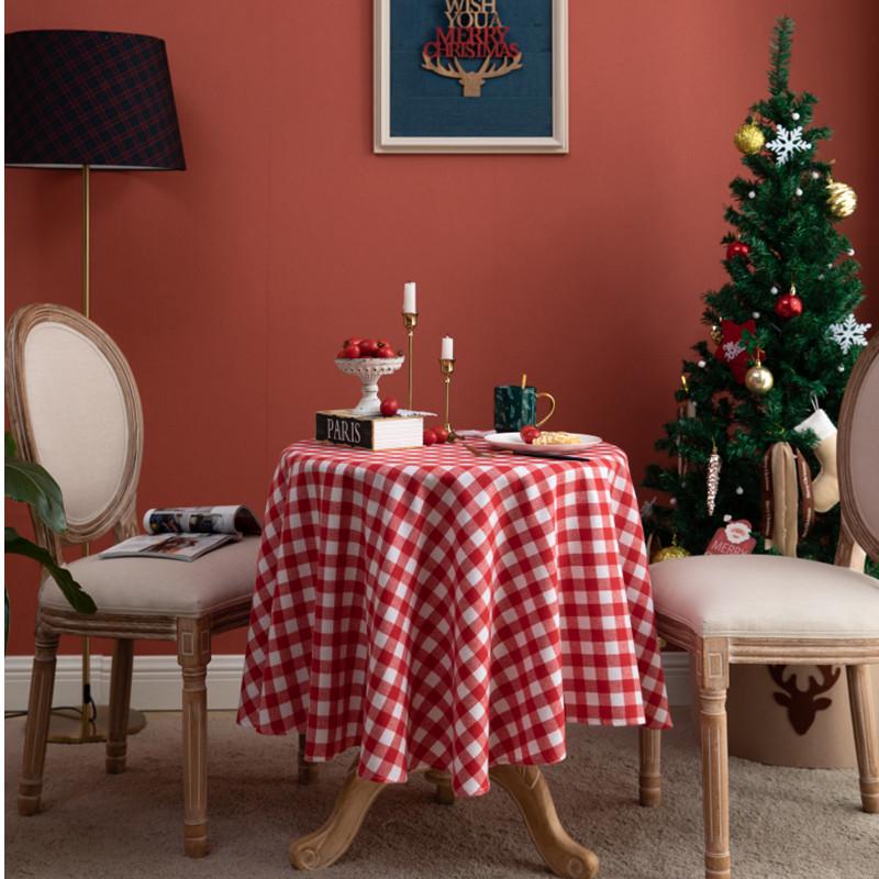 Retro Amerikanische Karomuster Weihnachts-Tischdecke für Rechteckige und Runde Tische