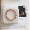 [Less Heart] Natural Crystal Bracelet Design Sense Moonstone Niche Jewelry Strawberry Crystal Couple Bracelet