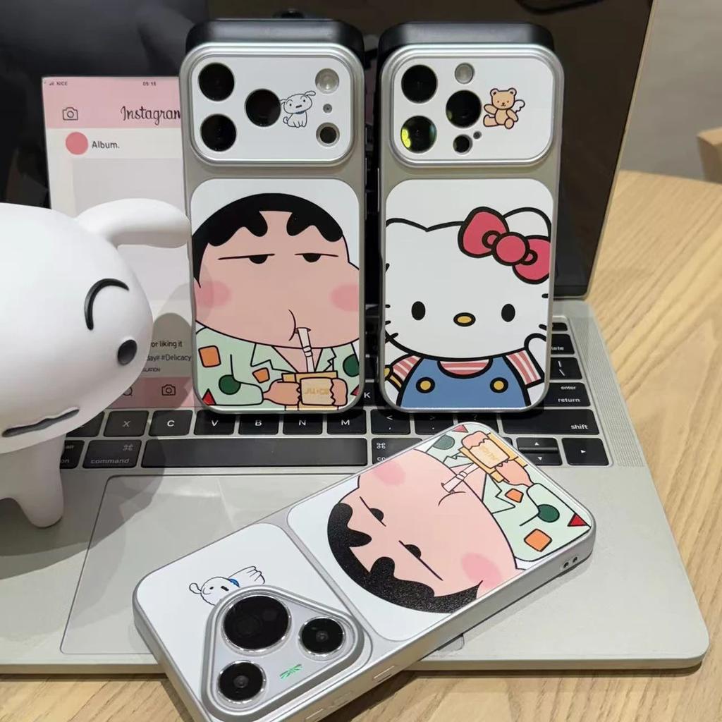 Animation Small New Kt Large Window for Apple 17Promax Large Window Mobile Phone Case IP16/15/14 Fine Hole 13