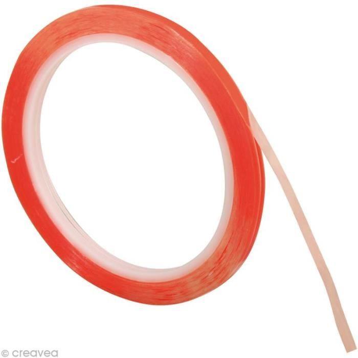 Ruban adhésif double face - Transparent - 6 mm x 10 m - Extra fort - Multi-usages - Idéal décoration