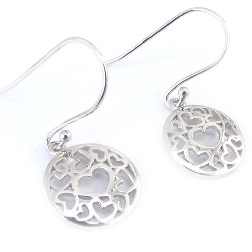 Les Trésors De Lily [J9411] - Silver 'Love' Earrings Silver (rhodium Plated) - 13 Mm